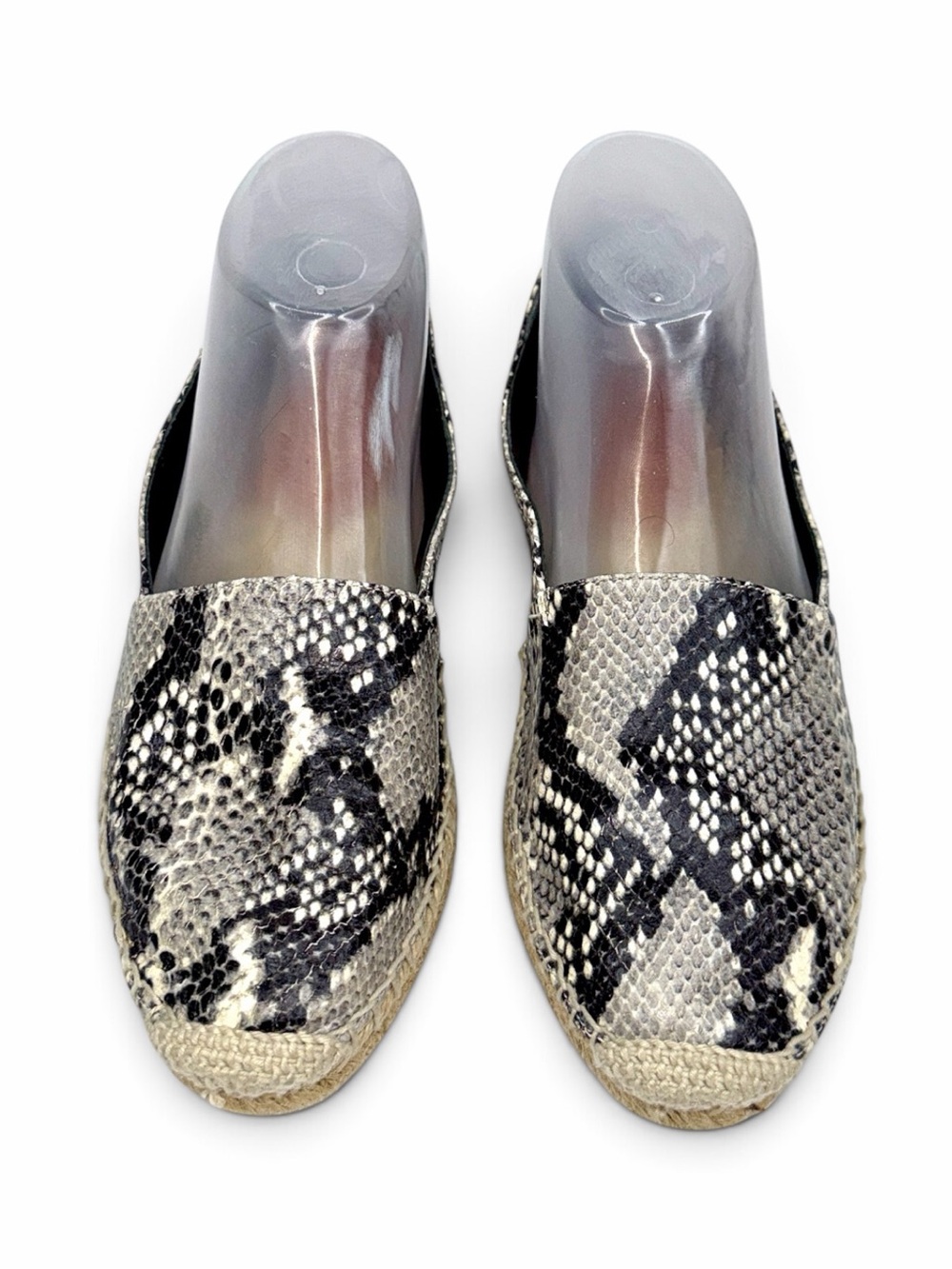 Diane Von Furstenberg Flat Espadrille Slip On Leather Snake Skin